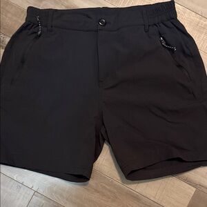 Women's Quick Dry Black Athletic Shorts with Elastic Waistband